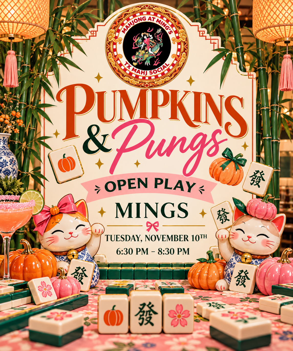 Pumpkins & Pungs | Mahjong Open Play | November 10th